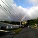 火曜日はドラマーKirkの家スタにてリズムを頂きました。Kirkと待ち合わせて車でついていく途中、今まで見たこと無いぐらい近い＆太い虹に遭遇。この写真じゃ伝わりにくいなあ。